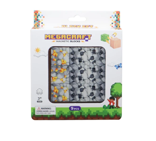YUMURCAK TOYZ Megacraft 9 Parça Altın Kömür Blok Kız Erkek Çocuk Oyuncak Eğitici Oyuncaklar - Resim 2