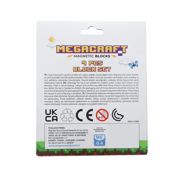 YUMURCAK TOYZ Megacraft 9 Parça Pencere Kaya Altın Blok Kız Erkek Çocuk Oyuncak Eğitici Oyuncaklar - Resim 3