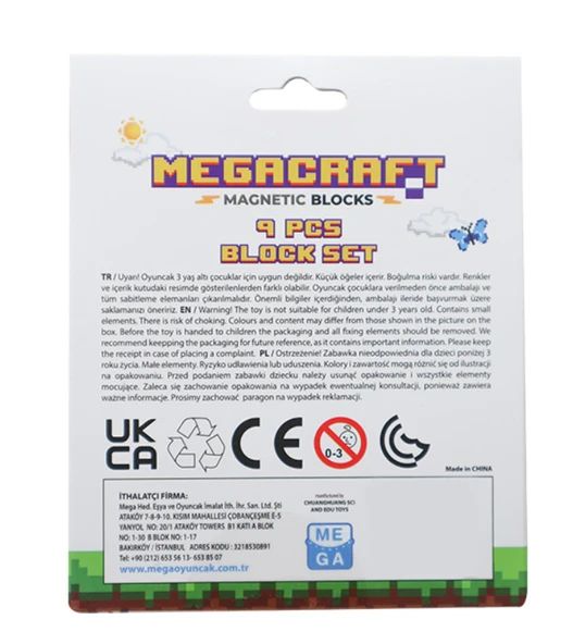 YUMURCAK TOYZ Megacraft 9 Parça Çiçekli Yaprak Çimen Blok Kız Erkek Çocuk Oyuncak Eğitici Oyuncaklar - Resim 3