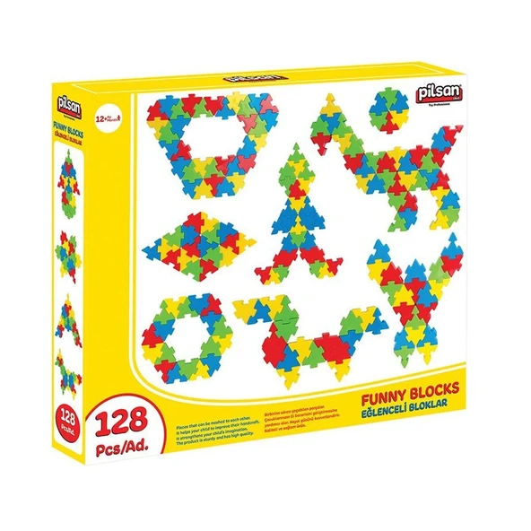 YUMURCAK TOYZ 03 298 Eğlenceli Bloklar 128 Parça -Pilsan Oyuncak Kız Erkek Çocuk Oyuncak Eğitici Oyuncaklar ürün görseli 1