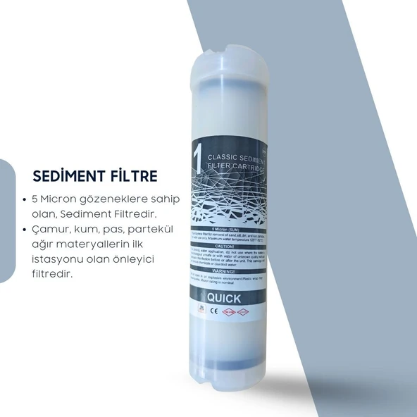 Kapalı Kasa Su Arıtma Cihazı 12 Inç 3 lü Inline Su Arıtma Ön Filtre seti - Resim 3