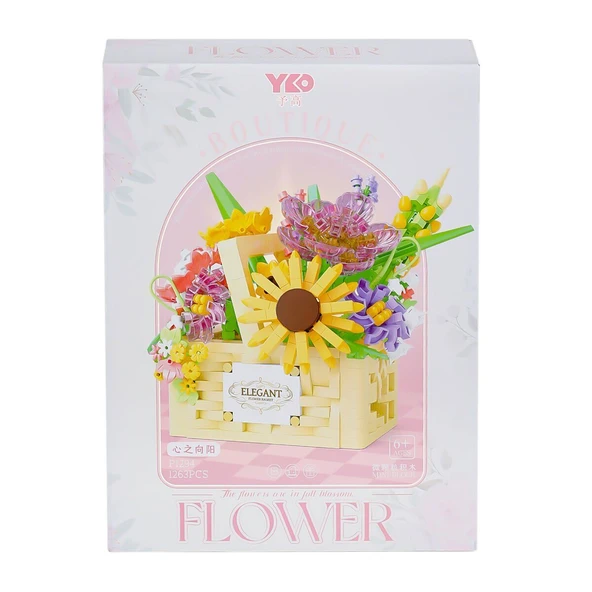 YUMURCAK TOYZ P1294 Panlos Çiçek Buketi 1263 Parça Blok Seti -Vagon life Kız Erkek Çocuk Oyuncak Eğitici Oyuncakla ürün görseli 1