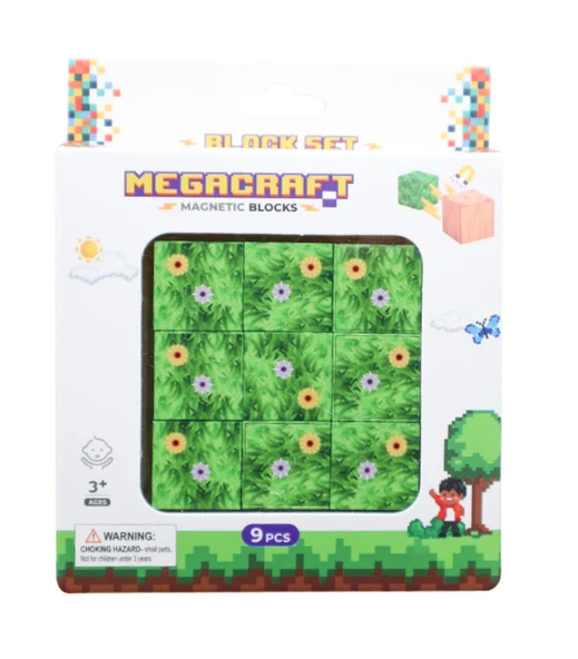YUMURCAK TOYZ Megacraft 9 Parça Çiçekli Yaprak Çimen Blok Kız Erkek Çocuk Oyuncak Eğitici Oyuncaklar - Resim 2