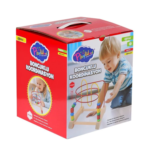 YUMURCAK TOYZ ONY-410 Ahşap Boncuklu Koordinasyon -Onyıl Oyuncak Kız Erkek Çocuk Oyuncak Eğitici Oyuncaklar - 1