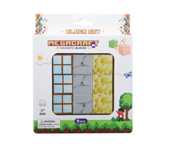 YUMURCAK TOYZ Megacraft 9 Parça Pencere Kaya Altın Blok Kız Erkek Çocuk Oyuncak Eğitici Oyuncaklar - Resim 2