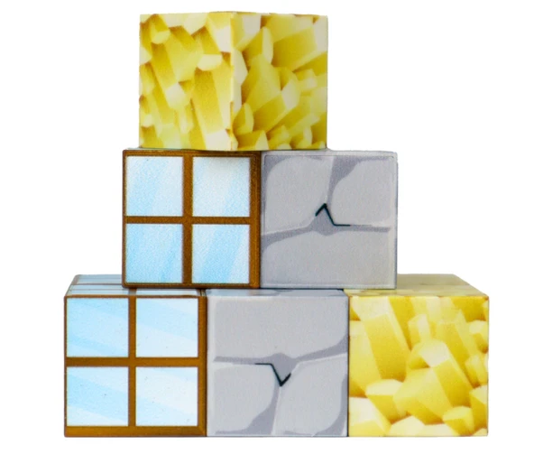 YUMURCAK TOYZ Megacraft 9 Parça Pencere Kaya Altın Blok Kız Erkek Çocuk Oyuncak Eğitici Oyuncaklar ürün görseli 1