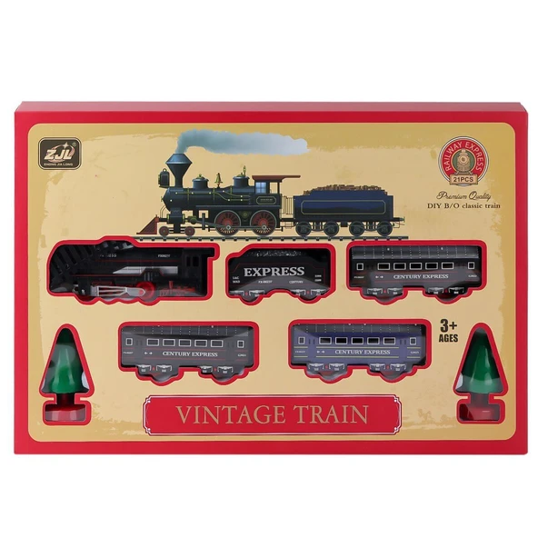 YUMURCAK TOYZ 5299-72 Işıklı Tren 21 Parça Kız Erkek Çocuk Oyuncak Eğitici Oyuncaklar
