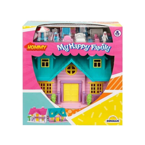 YUMURCAK TOYZ 2080 Happy Family Villa Oyun Seti 18 Parça - 1adet Stokta Olan Gönderilir Kız Erkek Çocuk Oyuncak Eğ - Resim 2