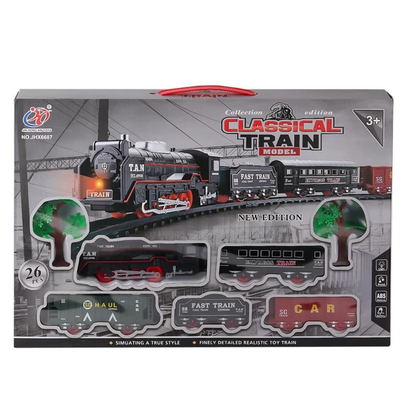 YUMURCAK TOYZ JHX6687 Sesli Işıklı Tren 26 Parça Kız Erkek Çocuk Oyuncak Eğitici Oyuncaklar - 1