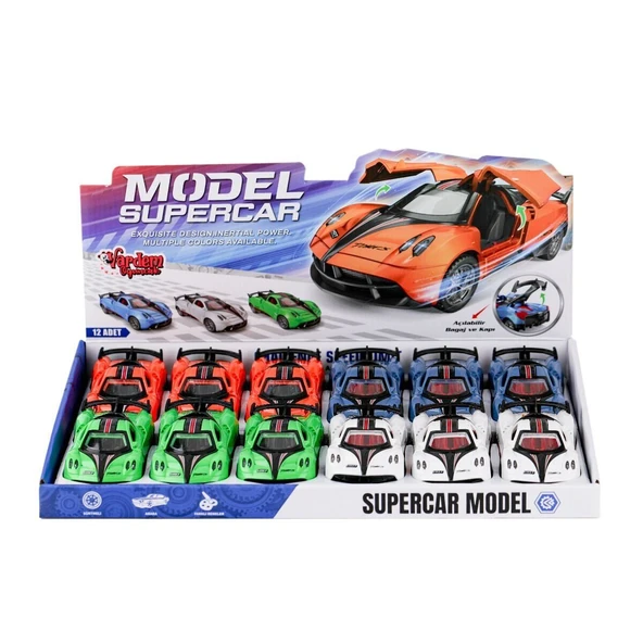 YUMURCAK TOYZ JW567-170 Sürtmeli Kapısı Açılan Spor Araba - 1adet Stokta Olan Gönderilir Kız Erkek Çocuk Oyuncak E ürün görseli 1