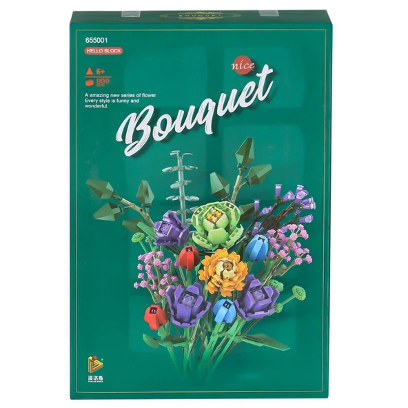YUMURCAK TOYZ P655001 Panlos Çiçek Buketi 999 Parça Blok Seti -Vagon life Kız Erkek Çocuk Oyuncak Eğitici Oyuncakl ürün görseli 1