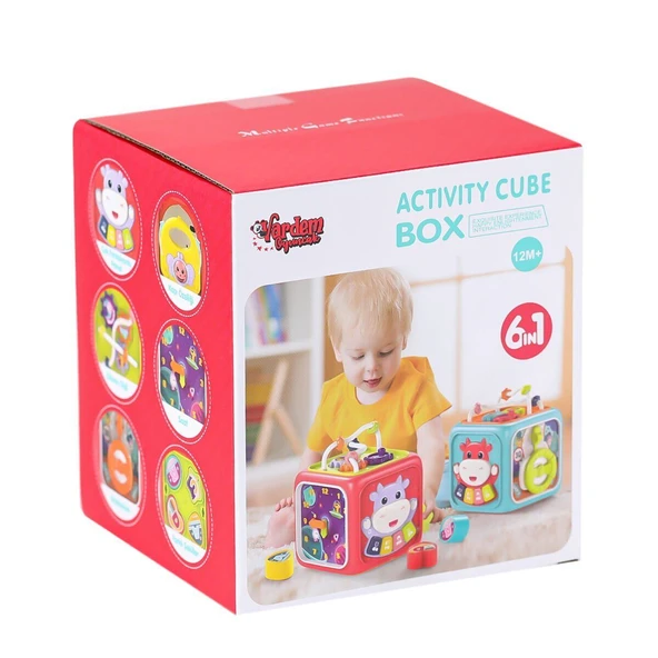 YUMURCAK TOYZ BIB-688-57 Aktivite Küpü 6IN1 Kız Erkek Çocuk Oyuncak Eğitici Oyuncaklar ürün görseli 1