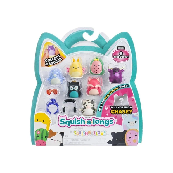 YUMURCAK TOYZ AL0021 Squish-a-longs 8 Figür + Yüzük Set Asorti Seri 2 Kız Erkek Çocuk Oyuncak Eğitici Oyuncaklar - 1