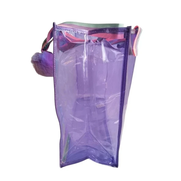 YUMURCAK TOYZ Dream Vest Şeffaf Hologram Mor Good Luck Büyük Omuz Çantası Kız Erkek Çocuk Oyuncak Eğitici Oyuncakl - Resim 2