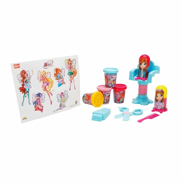YUMURCAK TOYZ Crafy Winx Sihirli Salon Oyun Hamur Seti 15 Parça Kız Erkek Çocuk Oyuncak Eğitici Oyuncaklar
