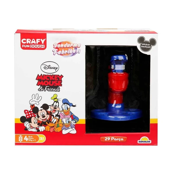 YUMURCAK TOYZ Crafy Mickey Mouse ve Arkadaşları Dondurma Fabrikası Oyun Hamuru Seti 200 g 29 Parça Kız Erkek Çocuk - 2