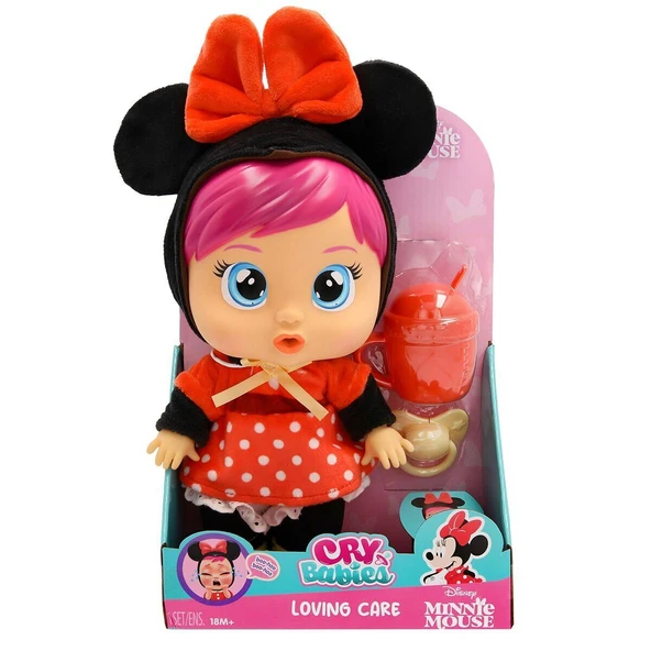 YUMURCAK TOYZ CYB69000 Cry Babies Love and Care Minnie Kostümlü Bebek Kız Erkek Çocuk Oyuncak Eğitici Oyuncaklar ürün görseli 1
