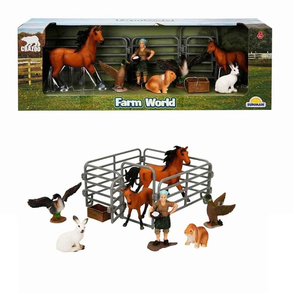 YUMURCAK TOYZ Wild Life Çitli Çiftlik Seti 1adet Kız Erkek Çocuk Oyuncak Eğitici Oyuncaklar - Resim 3