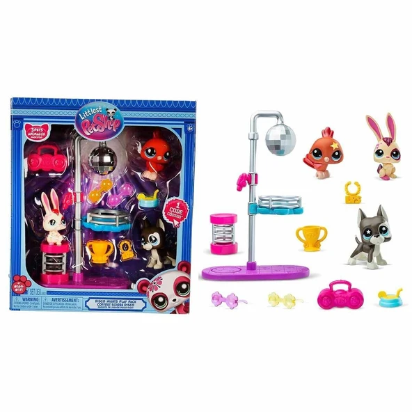 YUMURCAK TOYZ 6377 SUN- LİTTLEST PETSHOP MİNİŞLER DISCO NİGHT OYUN SETİ Kız Erkek Çocuk Oyuncak Eğitici Oyuncaklar - 2