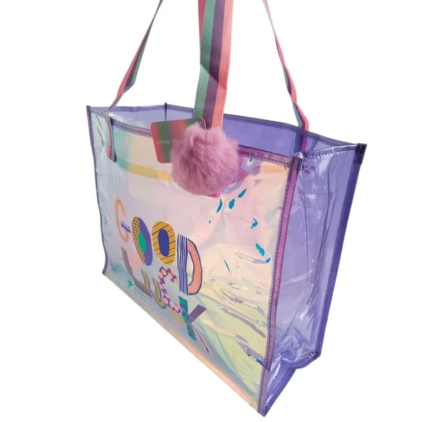 YUMURCAK TOYZ Dream Vest Şeffaf Hologram Mor Good Luck Büyük Omuz Çantası Kız Erkek Çocuk Oyuncak Eğitici Oyuncakl ürün görseli 1