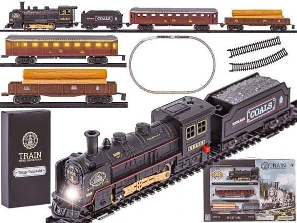 YUMURCAK TOYZ 621B RETRO VAGONLARI IŞIKLI LÜX TREN Kız Erkek Çocuk Oyuncak Eğitici Oyuncaklar - Resim 2