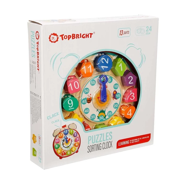 YUMURCAK TOYZ 3904 SUN-Tahta Bultak Saat Kız Erkek Çocuk Oyuncak Eğitici Oyuncaklar - Resim 2