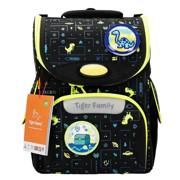 YUMURCAK TOYZ Işıklı Herlitz Dinozor Desenli Siyah Okul Çantası Kız Erkek Çocuk Oyuncak Eğitici Oyuncaklar