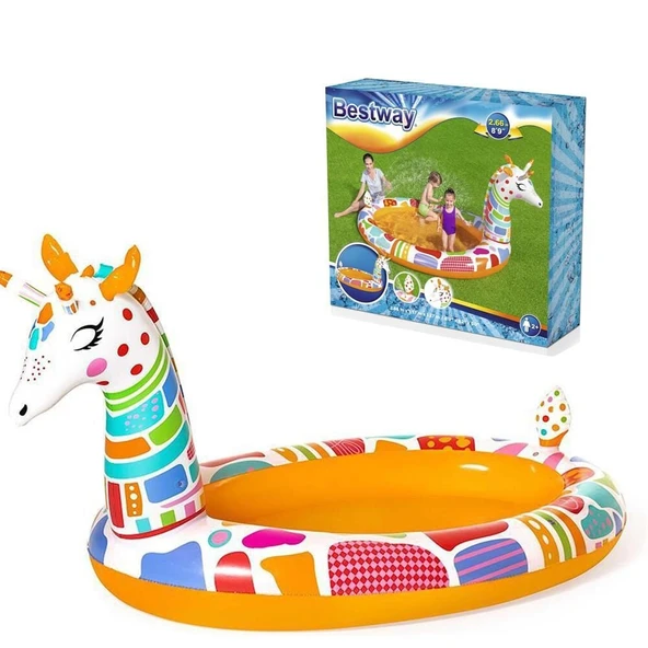 YUMURCAK TOYZ 266x157cm Büyük Zürafa Desenli Çocuk Eğlence Havuzu Kız Erkek Çocuk Oyuncak Eğitici Oyuncaklar ürün görseli 1