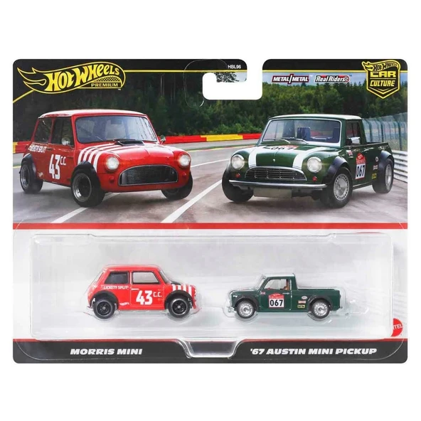 YUMURCAK TOYZ 1:64 Hot Wheels Premium Car Culture 2'li Morris Mini Ve 67 Austin Mini Pickup Kız Erkek Çocuk Oyunca - 2