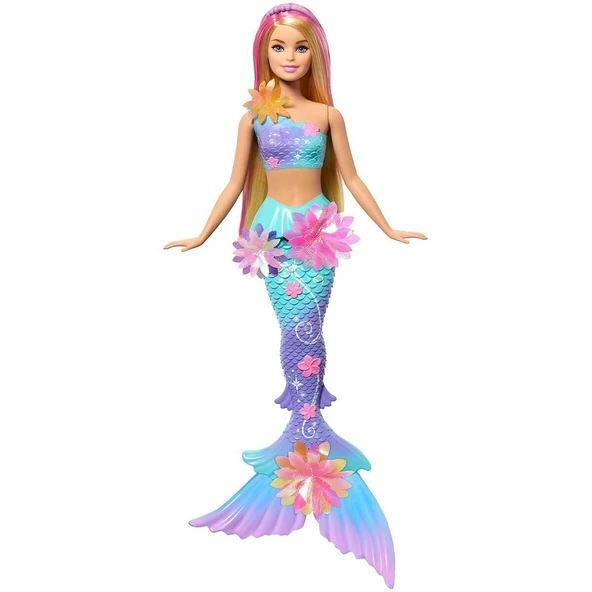 YUMURCAK TOYZ JDM72 Barbie Büyülü Çiçekler Deniz Kızı - Flower Magic Mermaid Kız Erkek Çocuk Oyuncak Eğitici Oyunc - Resim 3