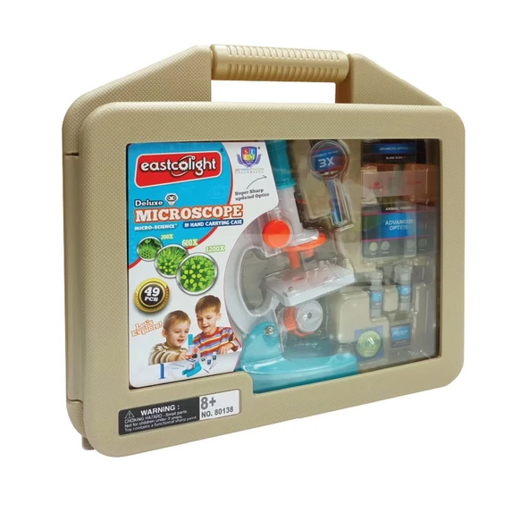 YUMURCAK TOYZ Mikroskop Set 200/600/1200X 48 Parça Kız Erkek Çocuk Oyuncak Eğitici Oyuncaklar - Resim 2