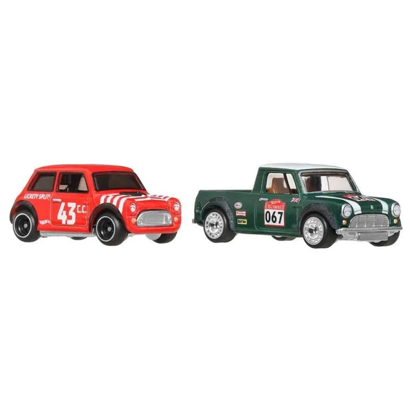 YUMURCAK TOYZ 1:64 Hot Wheels Premium Car Culture 2'li Morris Mini Ve 67 Austin Mini Pickup Kız Erkek Çocuk Oyunca - 1