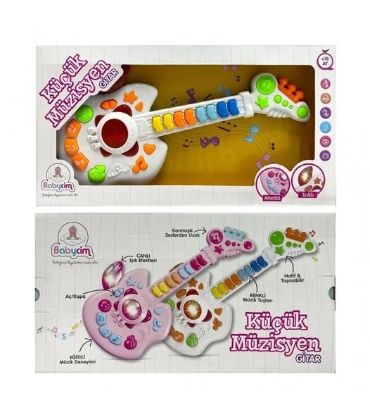 YUMURCAK TOYZ KÜÇÜK MÜZİSYEN GİTAR Kız Erkek Çocuk Oyuncak Eğitici Oyuncaklar ürün görseli 1