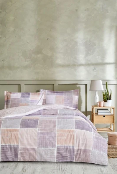 Özdilek Çift Kişilik Ranforce Nev Takımı Retalhos Pembe - Resim 3