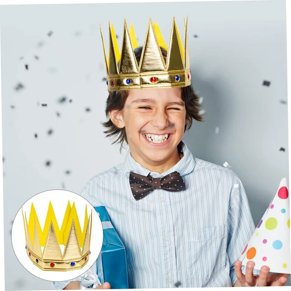 Altın Renk Eva Yumuşak Kral Kraliyet Tacı Yetişkin Çocuk Uyumlu 55 cm - Resim 3