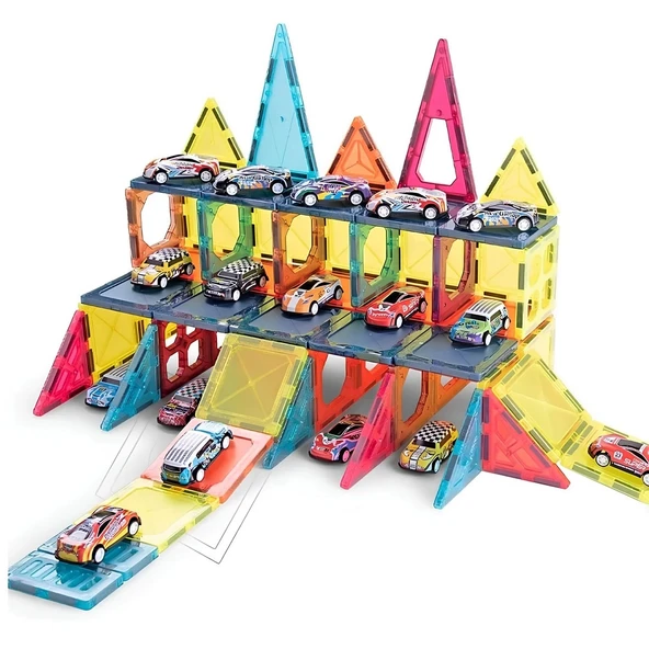 YUMURCAK TOYZ Magnetic Tiles Version 112 Parça Kız Erkek Çocuk Oyuncak Eğitici Oyuncaklar ürün görseli 1