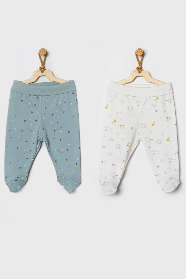 Andywawa Erkek Kız Yeşil 2'li Patikli Pantolon Takımı AC22006 - 4