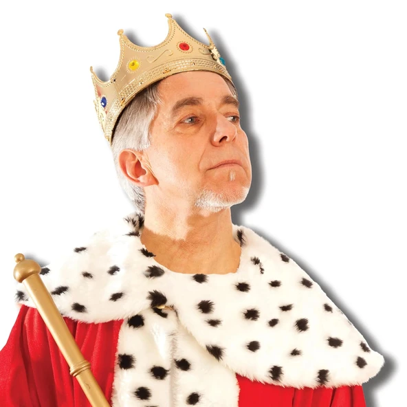 Altın Renk Yetişkin Çocuk Uyumlu Kral Tacı 60 cm - Resim 14