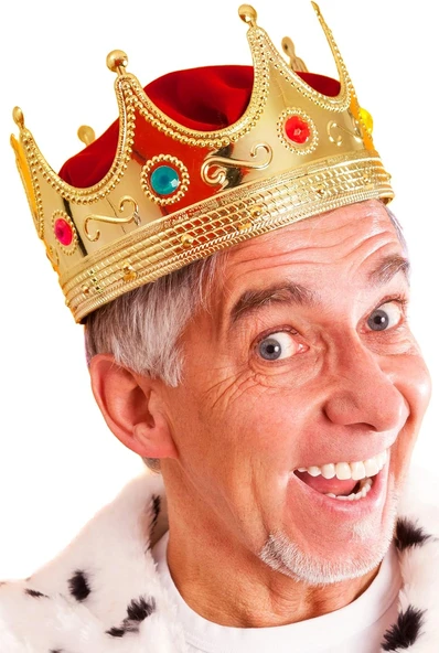 Altın Renk Yetişkin Çocuk Uyumlu Kral Tacı 60 cm - Resim 5