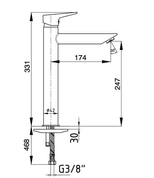 Ar Fia Yüksek Tip Lavabo Bataryası - Resim 2
