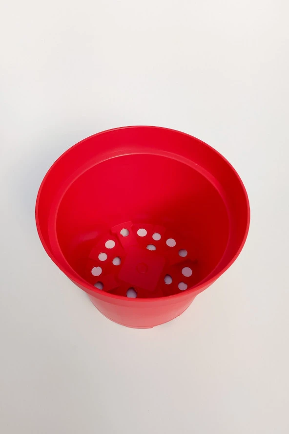 12 cm Kaktüs Sukulent Saksısı 5 Adet Kırmızı Tekpar Plastik Üretim Saksısı Bol Drenaj Deliği - 3