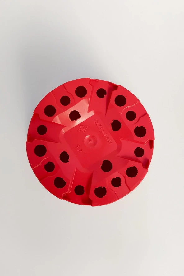 12 cm Kaktüs Sukulent Saksısı 5 Adet Kırmızı Tekpar Plastik Üretim Saksısı Bol Drenaj Deliği - 4