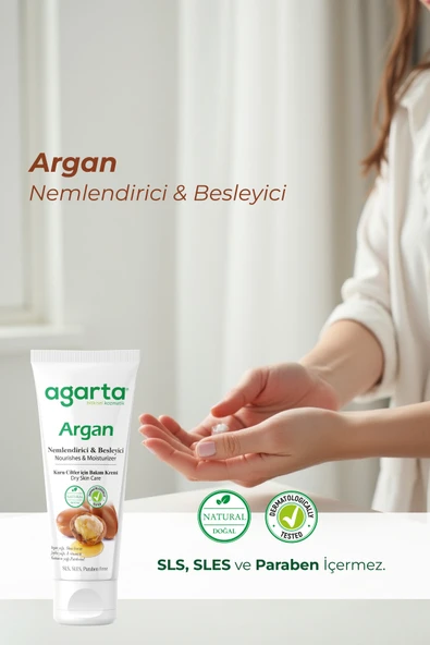 Agarta Doğal Yüz Ve El Besleyici Argan Yağlı Cilt Bakım Kremi 75 ml - Resim 2