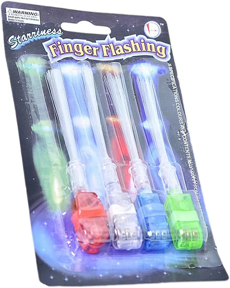 Led Işıklı Renkli Püsküllü Parmak Işığı 4 Renk 4 Adet - 4