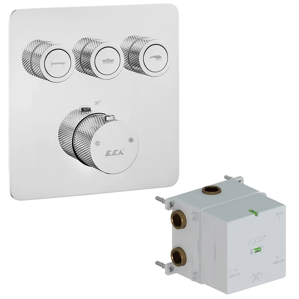 Eca Termostatik Ankastre Banyo Bataryası Sıva Üstü -Sıva Altı 3 Yollu ürün görseli