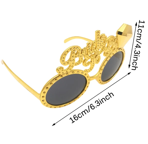 Altın Renk Bride To Be Yazılı Gelin Gözlüğü 15x10 cm - Resim 6