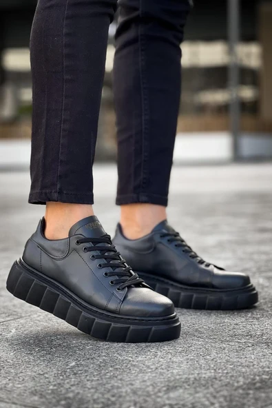 Yüksek Taban Günlük Ayakkabı Siyah (Siyah Taban) - Resim 11