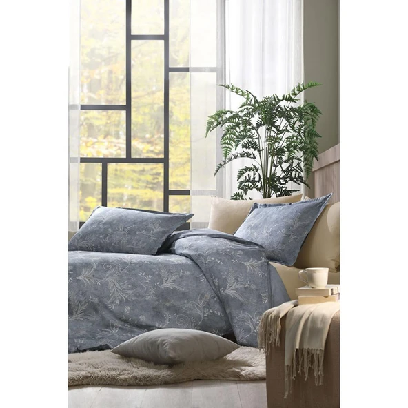 Özdilek Çift Kişilik Ranforce Nev Takımı Flor Espiral Mavi ürün görseli