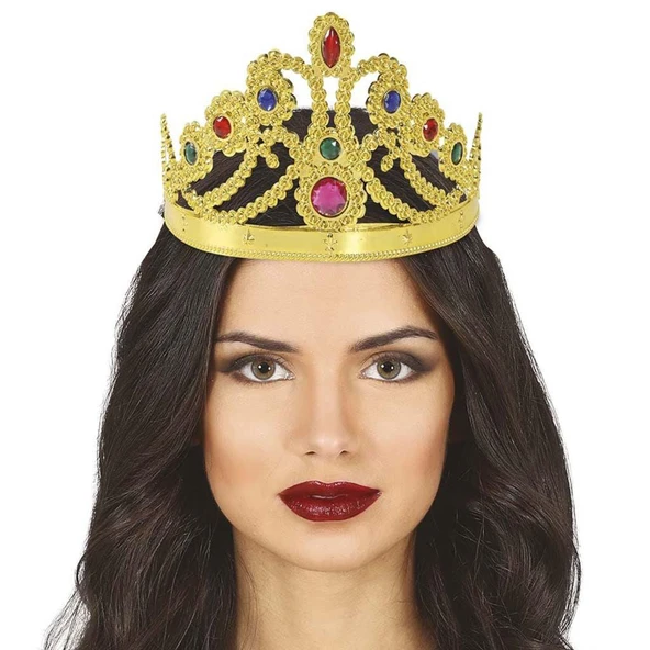Altın Renk Plastik Prenses Tacı Kraliçe Tacı 60 cm - Resim 5