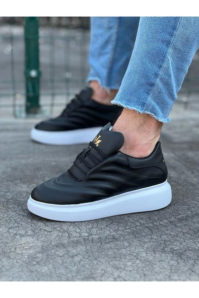 Siyah Cilt Erkek Casual Ayakkabı - 8